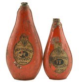 Pair of John Hall & Sons London FF Tin Powder Flasks - 1 of 7