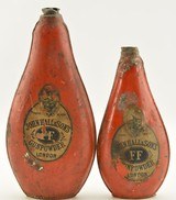 Pair of John Hall & Sons London FF Tin Powder Flasks - 2 of 7