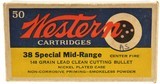 Western Bulls Eye Target Box 38 Special Mid-Range Ammo 148 Gr Wad Cutt - 1 of 5
