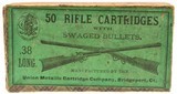 Early Dogs Head UMC 38 Long RF Cross Rifle Picture Box 50 Rds Ammo - 1 of 7