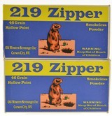 Old Western Scrounger 219 Zipper Ammo 46 Grain Hollow Point 40 Rounds - 1 of 3