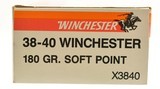 Full Box Winchester 38-40 Win Ammunition 180 Grain Soft Point 50 Round - 2 of 3