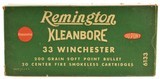 Full Box Remington Kleanbore 33 Winchester Ammo 20 Rds 200 Gr Soft Point - 1 of 7