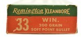 Full Box Remington Kleanbore 33 Winchester Ammo 20 Rds 200 Gr Soft Point - 5 of 7