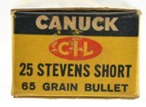 Canuck 25 Stevens Short Ammo Full Box 50 Rounds CIL - 2 of 3
