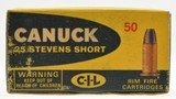 Canuck 25 Stevens Short Ammo Full Box 50 Rounds CIL - 1 of 3