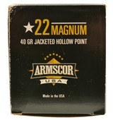 Armscor .22 WMR 40gr JHP Ammo 500 Rdns - 2 of 2