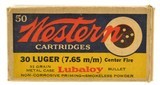 Vintage Western 30 Luger 7.65mm 93gr. Lubaloy 50 Rnds - 1 of 4