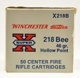 Full Box Winchester 218 Bee Ammo 46 Grain Hollow Point 50 Rounds - 2 of 4