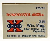 Full Box 256 Winchester Mag Ammo 50 Rounds 60 Grain Hollow Point - 2 of 3