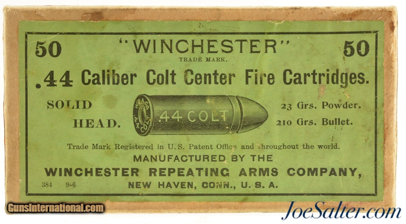 Rare Full & Sealed! Box Winchester 44 Colt Black Powder Ammo