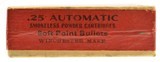 Excellent Sealed! Winchester 25 Auto 6.35mm Ammo 1914 Date Code Smokeless - 5 of 7