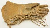 Vintage Native American Indian Beaded Leather Gauntlet Gloves Excellent - 4 of 7