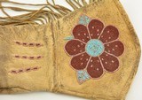 Vintage Native American Indian Beaded Leather Gauntlet Gloves Excellent - 5 of 7