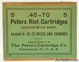 Very Rare Peters Riot 45-70 Cartridges Loaded With Shot 5 Round Box - 1 of 7