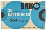 Sako 264 Winchester Magnum Ammo 140 Grain SP Finland 6.5mm - 1 of 7