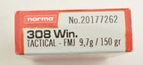 Norma Tactical 308 Win 150gr FMJ Ammo 100rd - 2 of 2