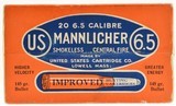Excellent Sealed! US Cartridge Co. 6.5 Mannlicher Ammo Lowell, Mass - 1 of 6
