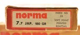 Norma 7.7 Jap Ammunition 180 Grain Pointed Soft Point 35 Rounds - 2 of 3