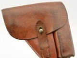 Excellent WWII German High Power Holster RH Brown Leather - 5 of 5