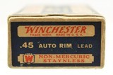 Winchester 45 Auto Rim Ammo "1932" Box "Staynless" Partial 49 Rounds - 4 of 7