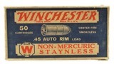 Winchester 45 Auto Rim Ammo "1932" Box "Staynless" Partial 49 Rounds - 3 of 7