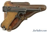 WW2 German P.08 Luger Pistol by Mauser BYF with Holster - 1 of 15