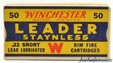 Brick Fresh 1938 Winchester Leader Target 22 Short Ammo Full Box K2383R - 1 of 7