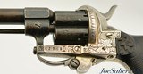 Ornate French Lefaucheux 7mm Pin Fire Folding-Trigger Revolver Silver Engraved Revolver - 6 of 12