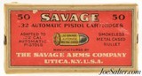Excellent Sealed! Early Savage 32 Automatic Ammunition Box 50 Rounds - 1 of 6