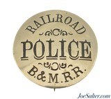 Excellent Original Boston & Maine Railroad Police Numbered Badge Boston - 1 of 3