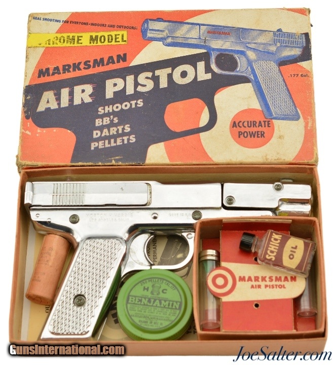 Scarce Marksman Bb Dart Pellet Air Pistol Morton H. Harris Chrome Boxed