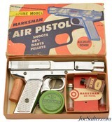 Scarce Marksman BB/Dart/Pellet Air Pistol Morton H. Harris Chrome Boxed - 1 of 8
