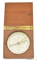 Antique Mahogany French made Pocket Compass - 1 of 8