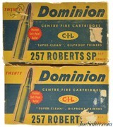 Vintage Dominion 257 Roberts 117gr. SP 20 Rounds - 1 of 2