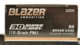 CCI Blazer Ammo 30 Super Carry 115 Grain FMJ 200 Rounds - 2 of 3