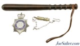 London Metropolitan Police Badge Whistle and Truncheon 1900's - 1 of 8