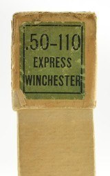 Rare Winchester 50-110 Express Ammo Green Label Black Powder Full Box - 3 of 8
