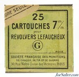 Scarce Full & Sealed! 7mm Pin Fire Ammo Tin Lefaucheux Societe Francaise Des Munitions - 1 of 5