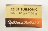 Sellier & Bellot .22 LR Subsonic 40gr RN Ammo 500 rounds - 2 of 2