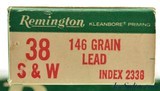 Two Full Boxes Remington 38 S&W Ammo 146 Grain Lead 100 Rounds - 2 of 3