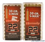 Hornady V-Max 22 Magnum Ammo 30 Grain V-Max 100 Rounds - 1 of 3