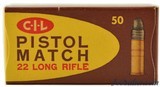CIL 22LR Pistol Match Ammo 1957-1960 - 1 of 6