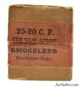 Early 1900's Full Box Winchester 25-20 Single Shot Smokeless Ammo - 3 of 7