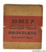 Early 1900's Full Box Winchester 25-20 Single Shot Smokeless Ammo - 5 of 7