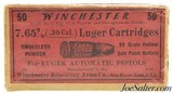 Rare World War I Era Winchester 7.65mm Luger Hollow Point Ammo 30 Luger