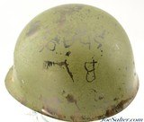 Early WWII Front-Seam Fixed Bale M1 Helmet - 11 of 15