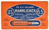 Excellent Sealed! US Cartridge Co. 6.5 Mannlicher Ammo Lowell, Mass - 1 of 6