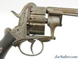 Very Rare E. Lefaucheux 12 Round Revolver 9mm Pin Fire Civil War Era Antique - 3 of 14
