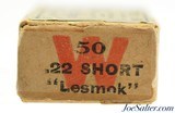 Full & Sealed! Winchester 22 Short "Lesmok" Target Ammo WWI Era 1914 Issues - 3 of 6